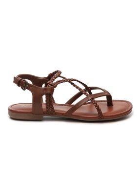 Mia Dannie‎ Gladiator Sandals Brown Braided Size 9 Flat Bohemian Boho Strappy